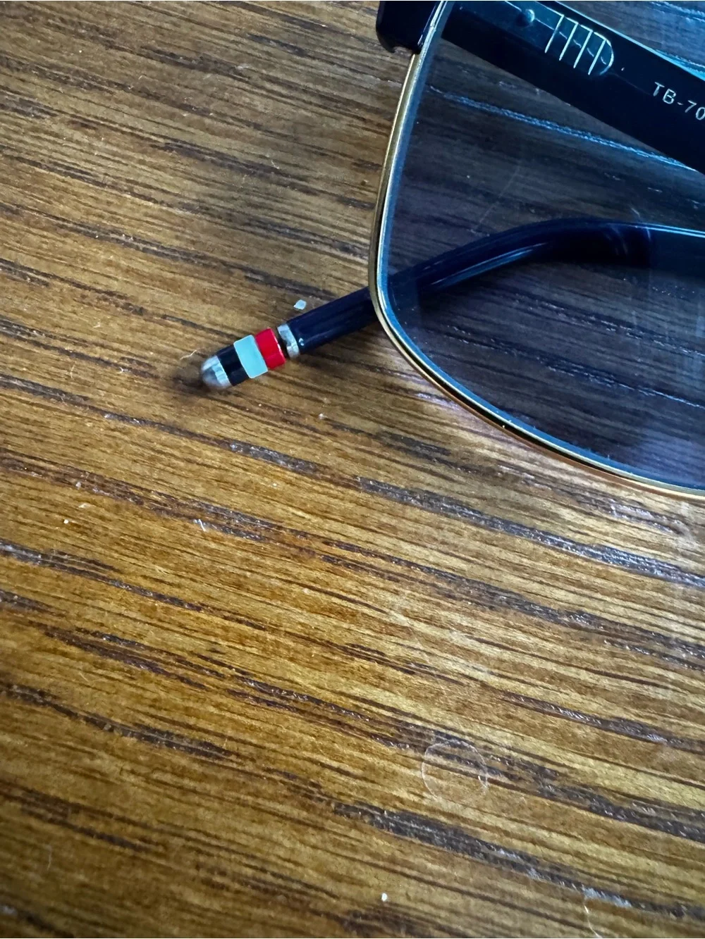 Thom Browne Black and Gold Clubmaster Sunglasses